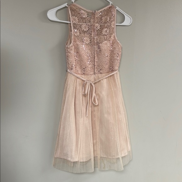 Cream Halter Embellished Ruffled Midi Dress - Picture 3 of 7